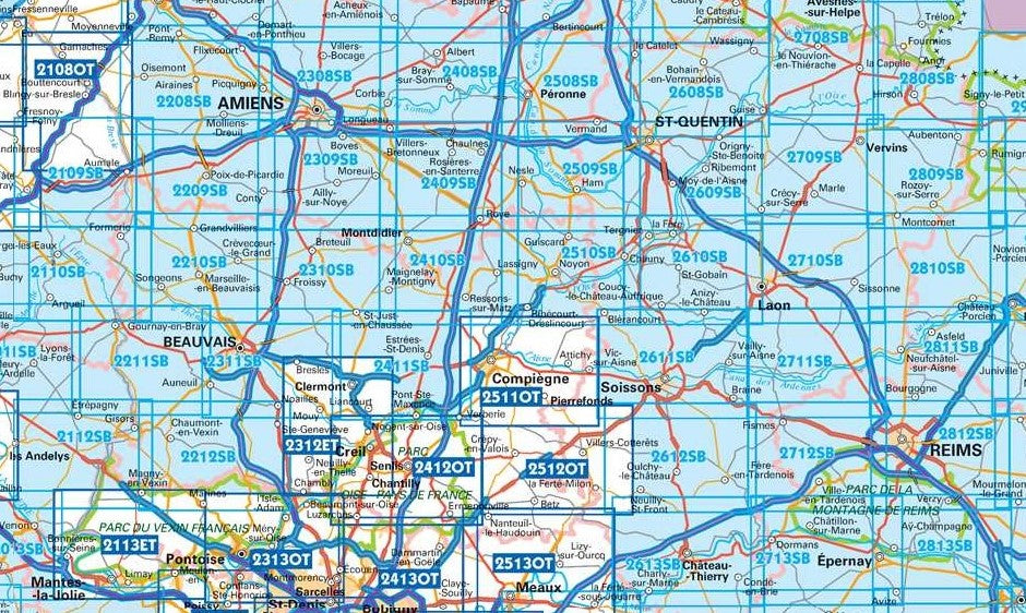 Picardie 1:25.000 - Topographische Karte Frankreich Série Bleue