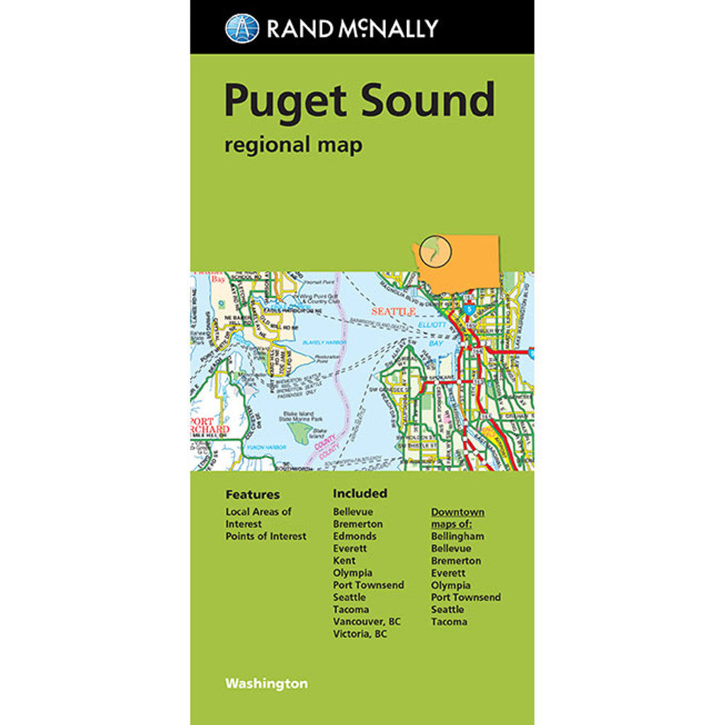 Puget Sound - Regionalkarte Rand McNally