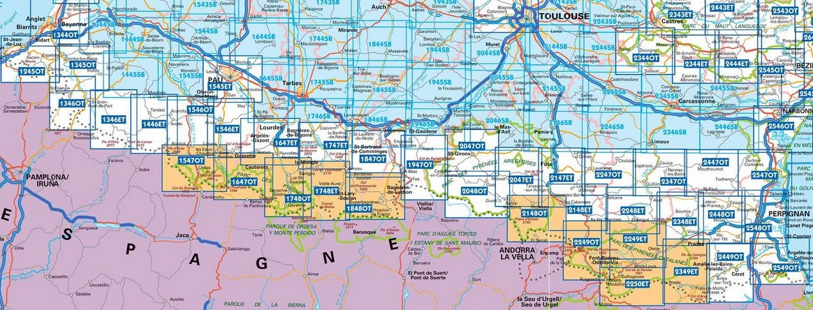 Pyrenäen 1:25.000 - Topographische Karte Frankreich Série Bleue