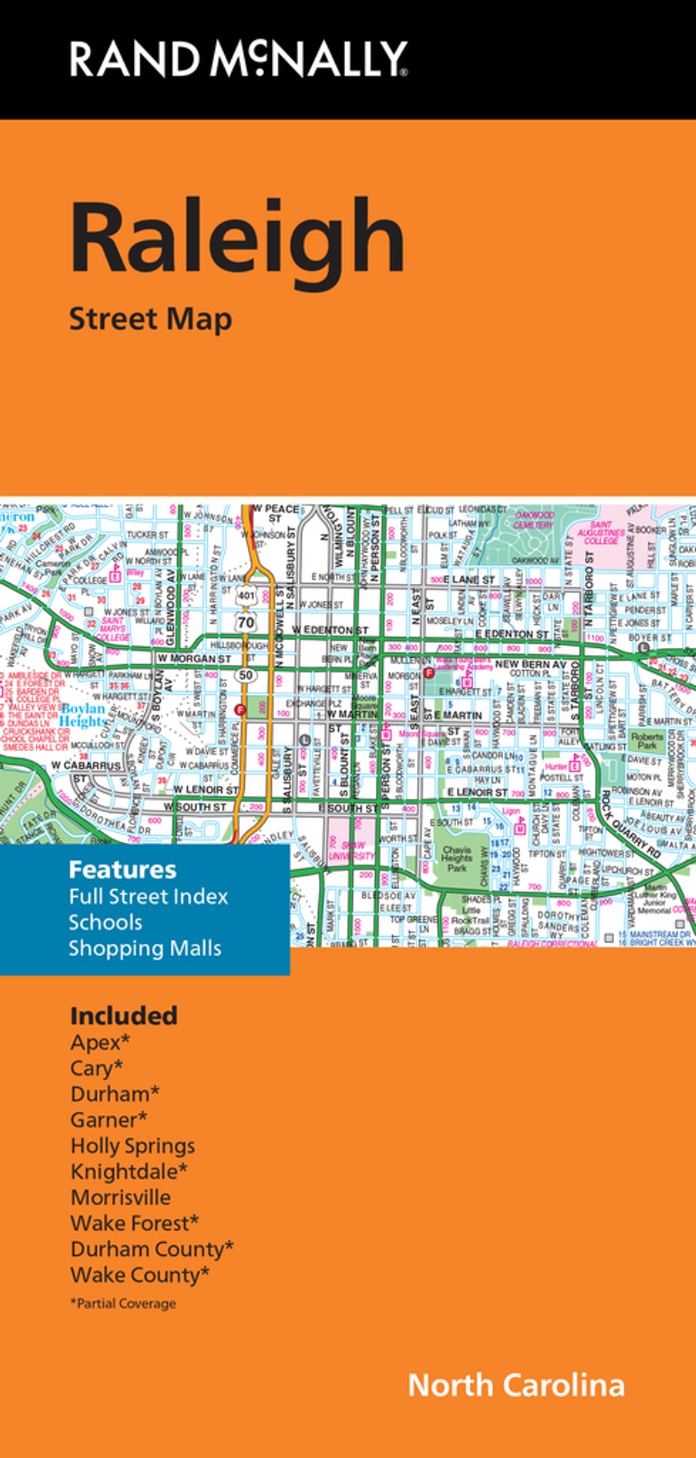 Raleigh -  Stadtplan Rand McNally