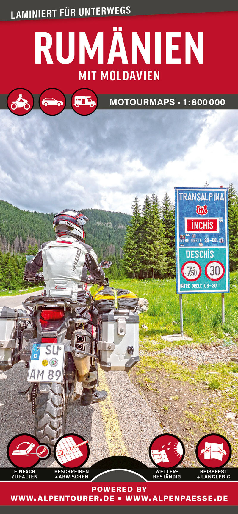 Rumänien 1:800.000 - MoTourMaps - Motorradkarte