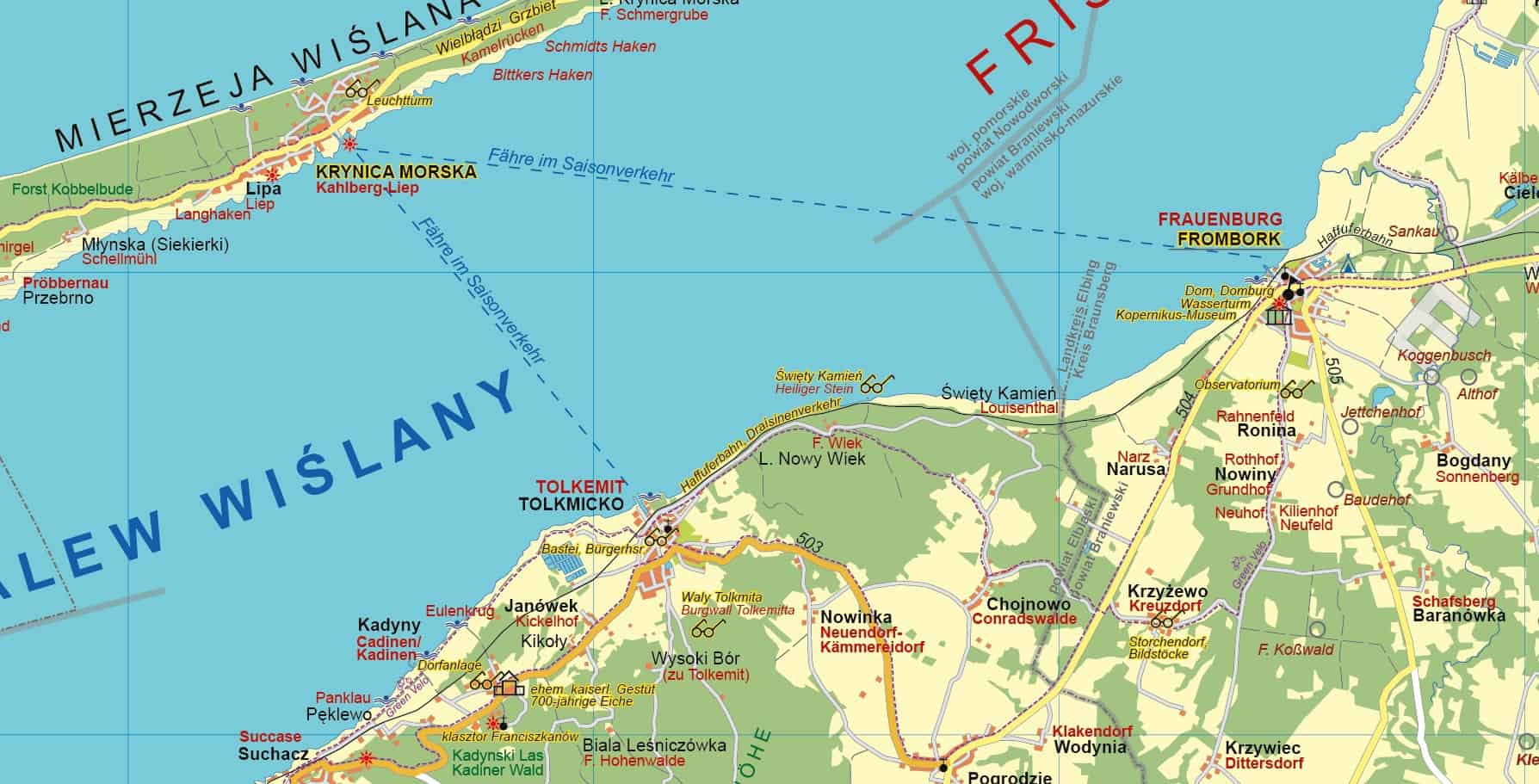 Rund um das Frische Haff 1:100.000