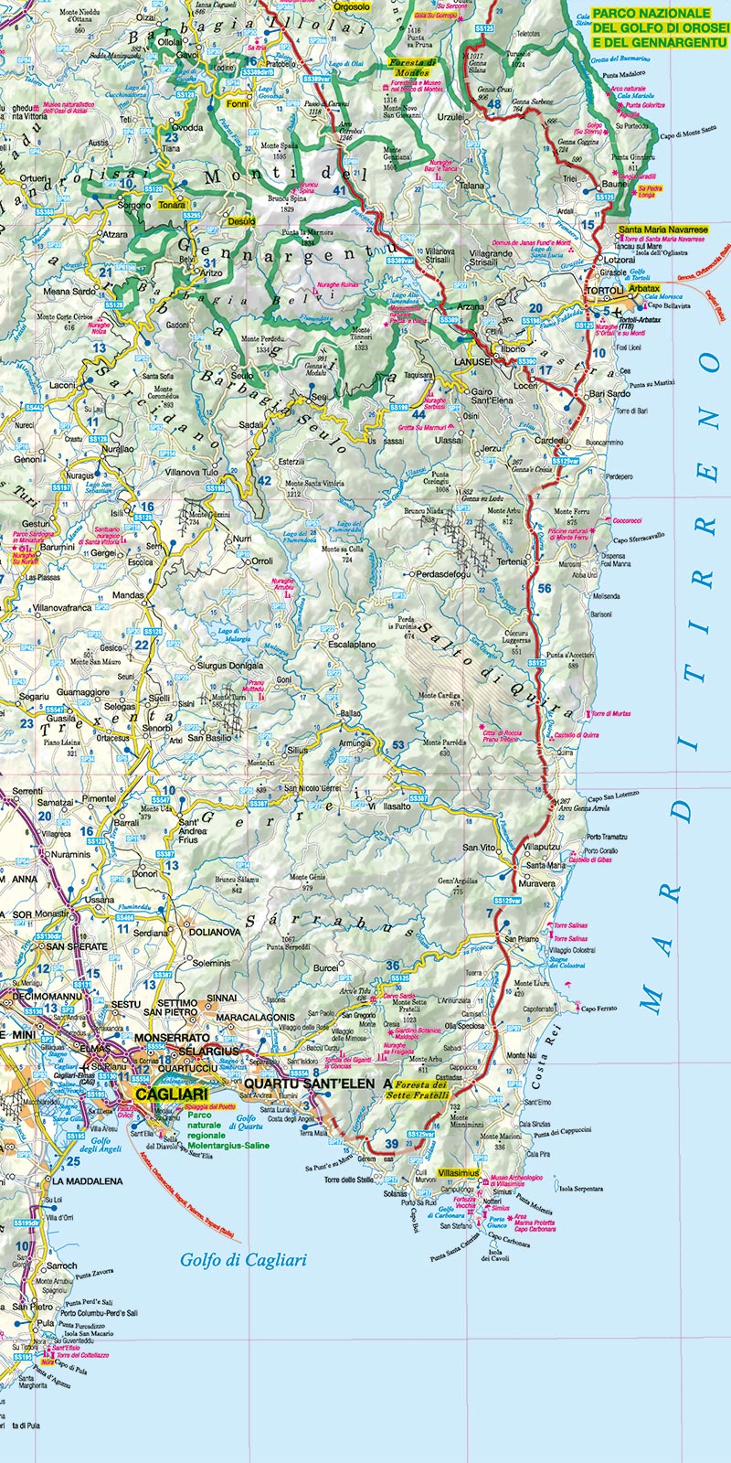 Sardinien 1:330.000 - MoTourMaps - Motorradkarte