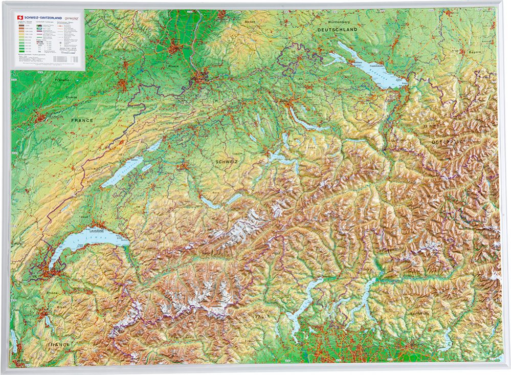 3D Reliefkarte Schweiz - Georelief