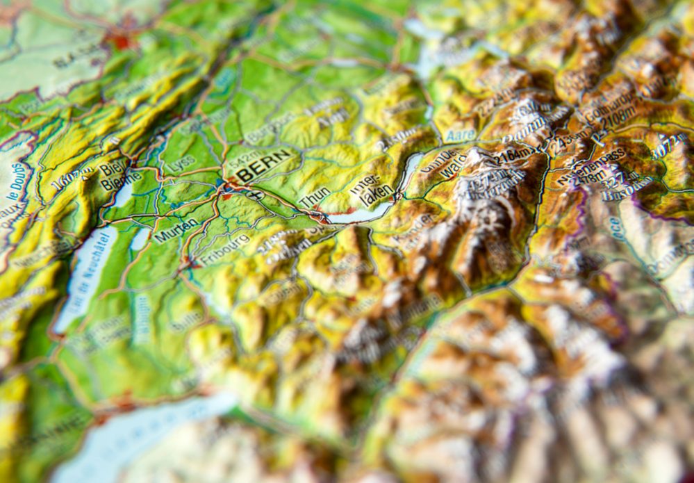 3D Reliefkarte Schweiz - Georelief