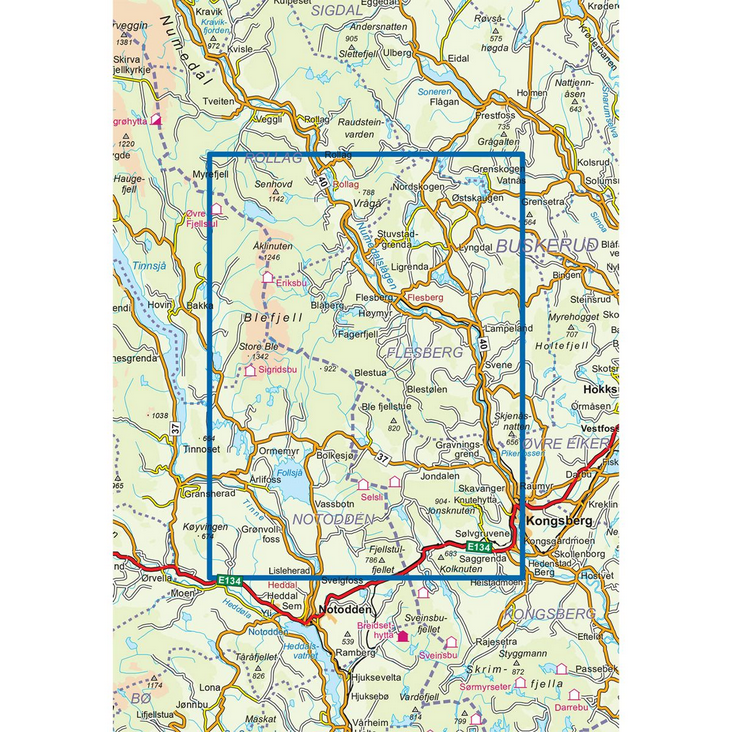 Blefjell 1:50.000 - Turkart