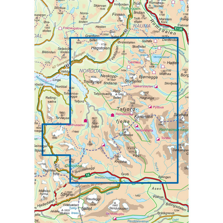 Tafjordfjella 1:50.000 - Turkart