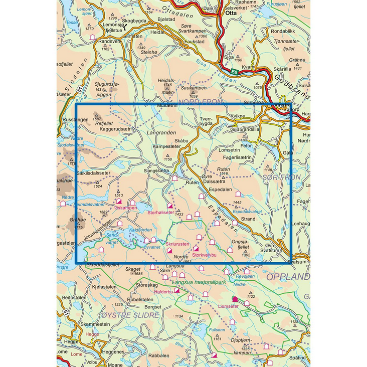 Skåbu-Espedalen-Fefor 1:50.000 - Turkart