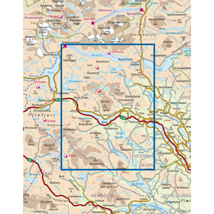 Vang i Valdres 1:50.000 - Turkart