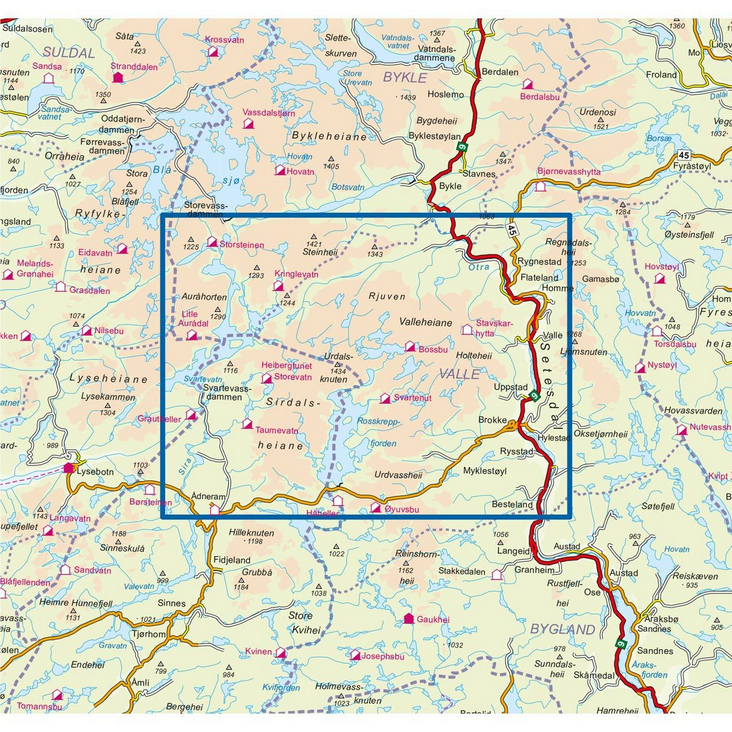 Setesdal Vesthei Nord 1:50.000 - Turkart