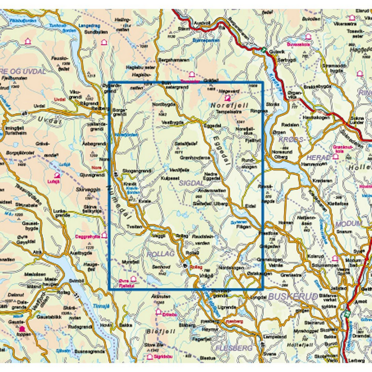 Trillemarka-Rollagsfjell 1:50.000 - Turkart