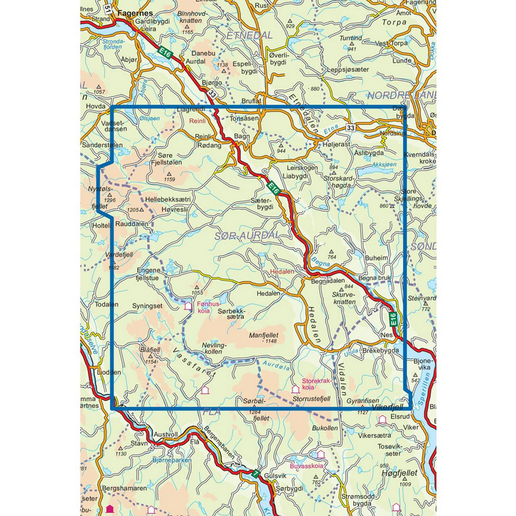 Sør-Valdres 1:50.000 - Turkart