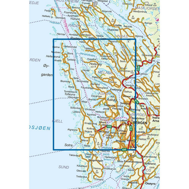 Askøy 1:50.000 - Turkart