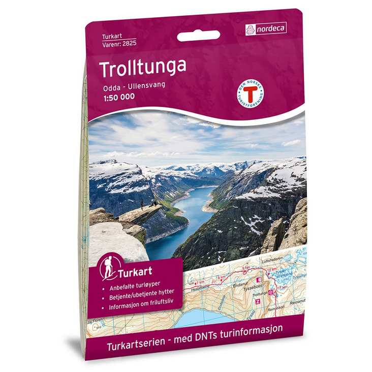 Trolltunga, Odda - Ullensvang 1:50.000 - Turkart