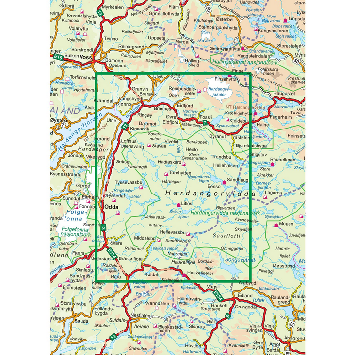 Hardangervidda Øst 1:100.000 - Turkart