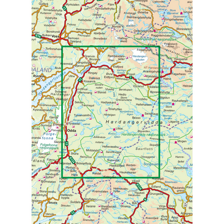 Hardangervidda Vest 1:100.000 - Turkart