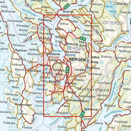 Bergen - 7-Fjellsturen 1:25.000 - Turkart