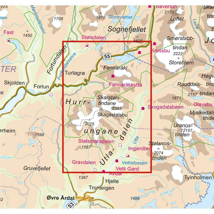 Hurrungane 1:25.000 - Turkart