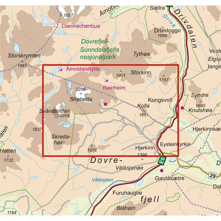 Snøheim 1:25.000 - Turkart
