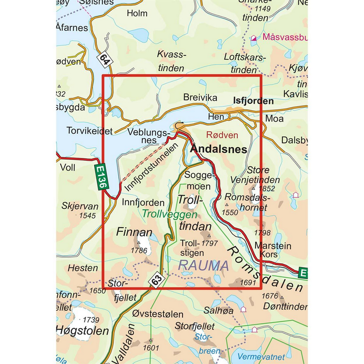 Romsdalseggen 1:25.000 - Turkart