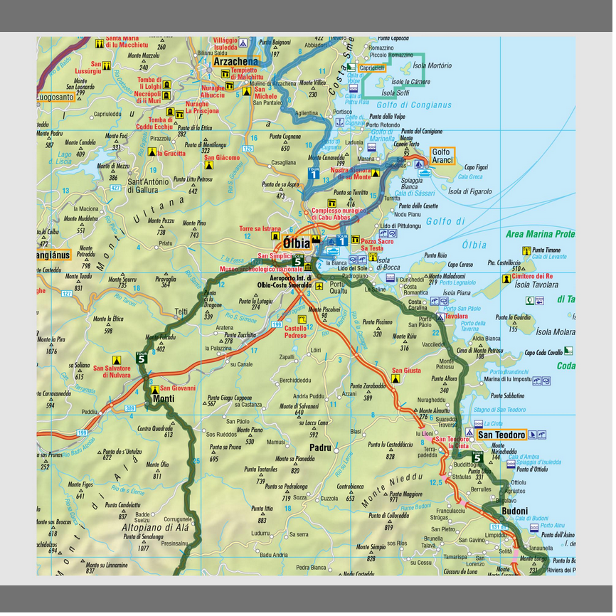 Korsika / Sardinien 1:250.000 - Motorradkarten Set FolyMaps