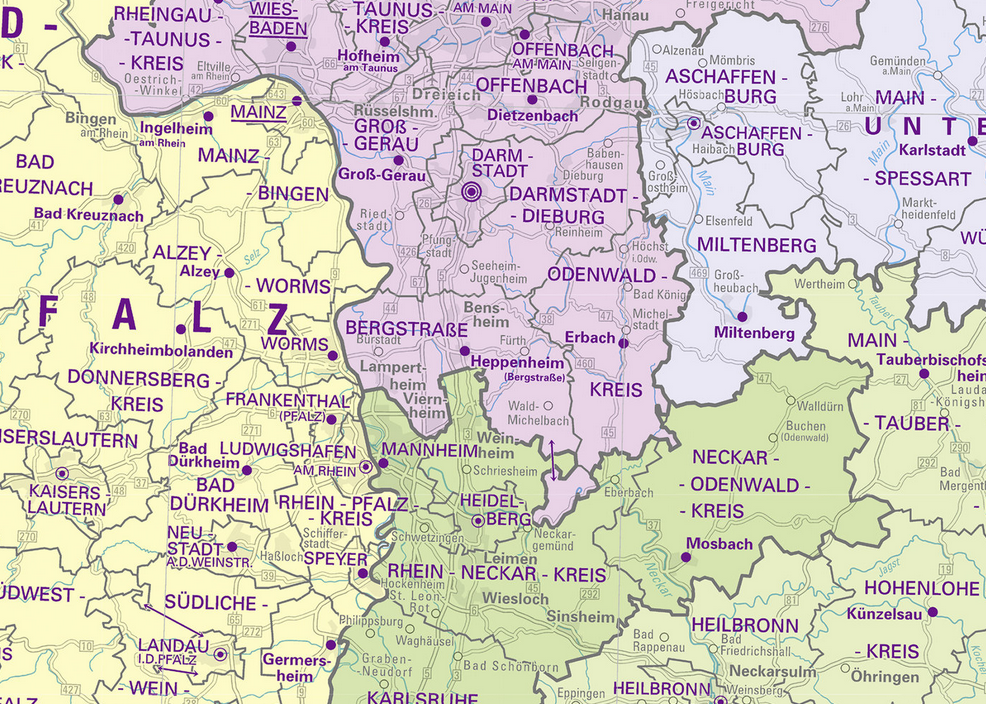 Deutschland 1:1.000.000 - Topographische und Politische Karte