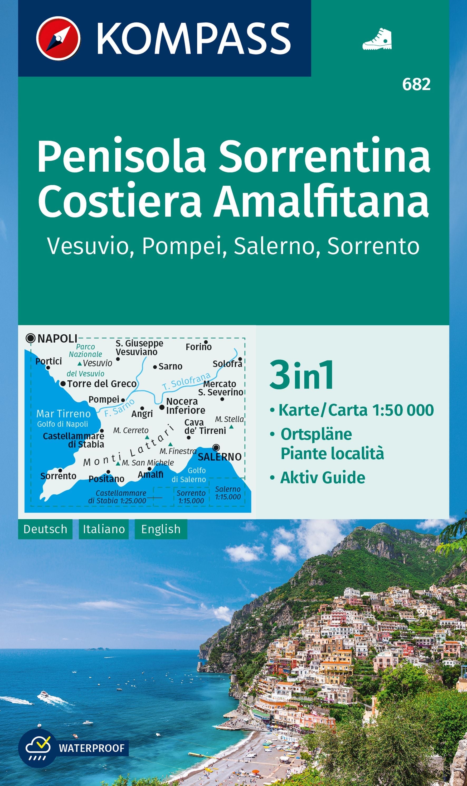 682 Penisola Sorrentina-Costiera Amalfitana - Kompass Wanderkarte
