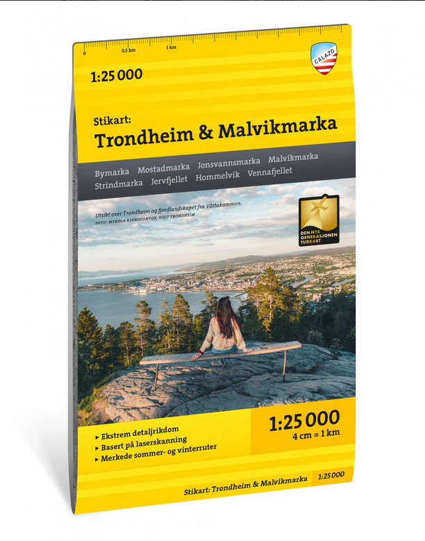 Stikart Trondheim & Malvikmarka 1:25.000