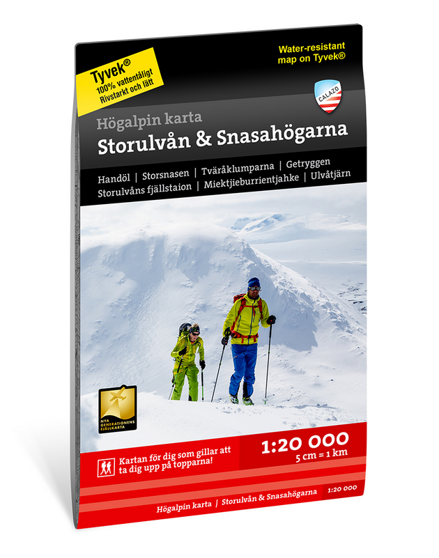 Högalpin karta Storulvån & Snasahögarna 1:20.000