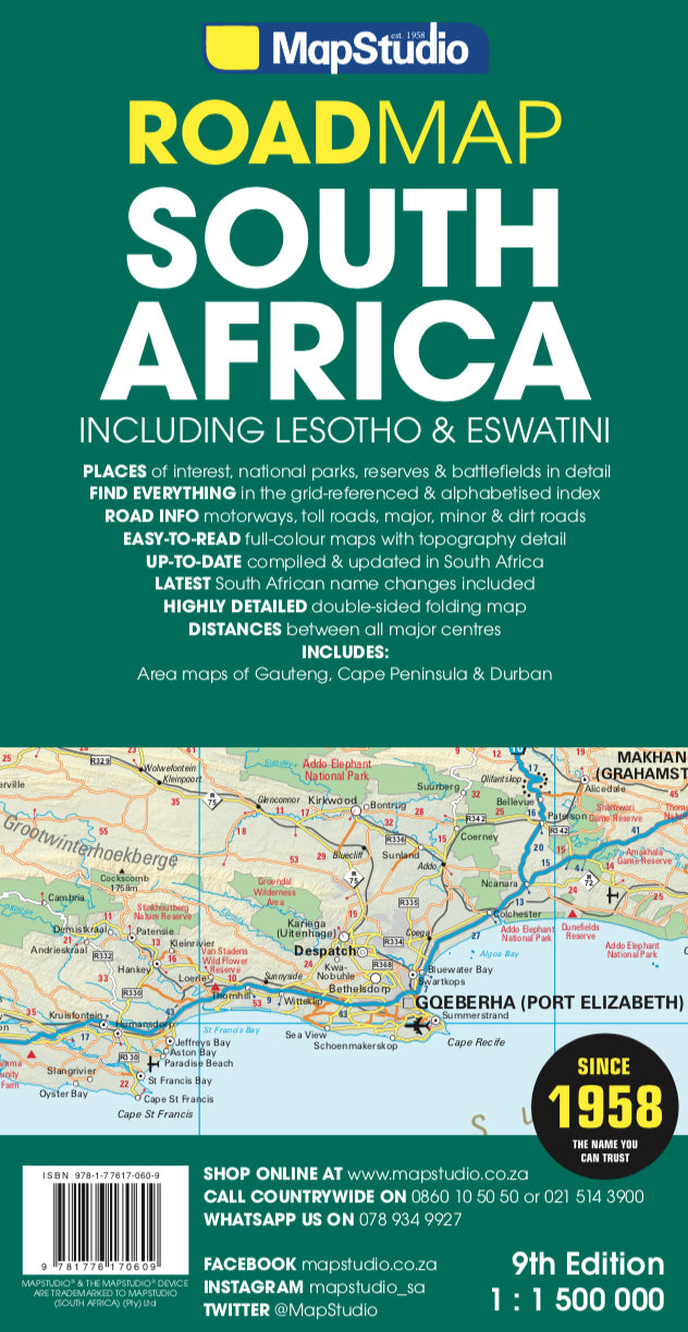 Südafrika - Lesotho, Eswatini 1:1.500.000 - Straßenkarte MapStudio
