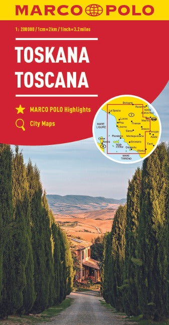 Toskana 1:200.000  -Marco Polo Straßenkarte Italien 07
