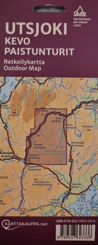 Utsjoki Kevo Paistunturit - Wanderkarte 1:50.000 Finnland