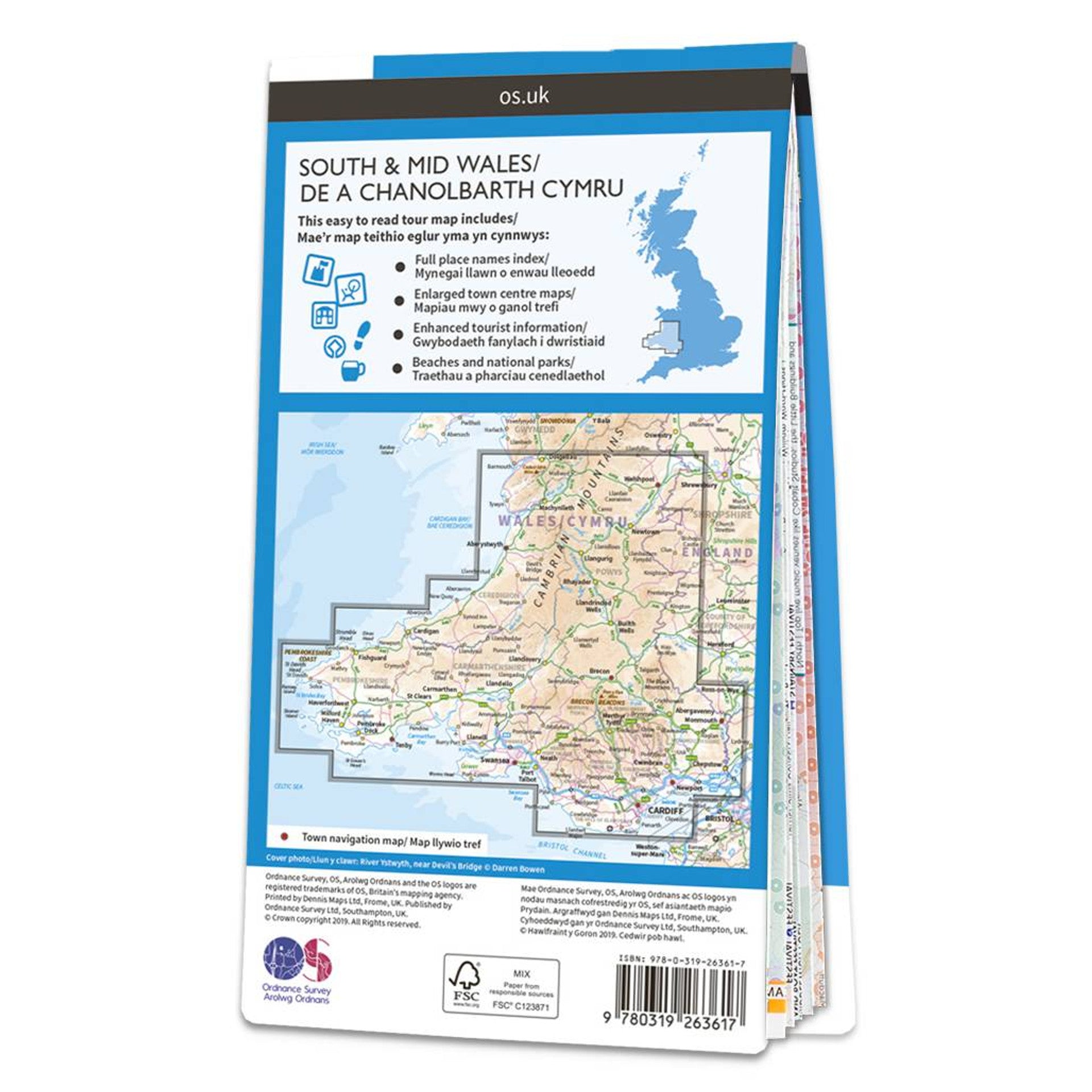 Süd & Mitte Wales 1:175.000 - Touristische Straßenkarte