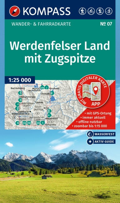 07 Werdenfelser Land mit Zugspitze 1:25.000 - Kompass Wanderkarte
