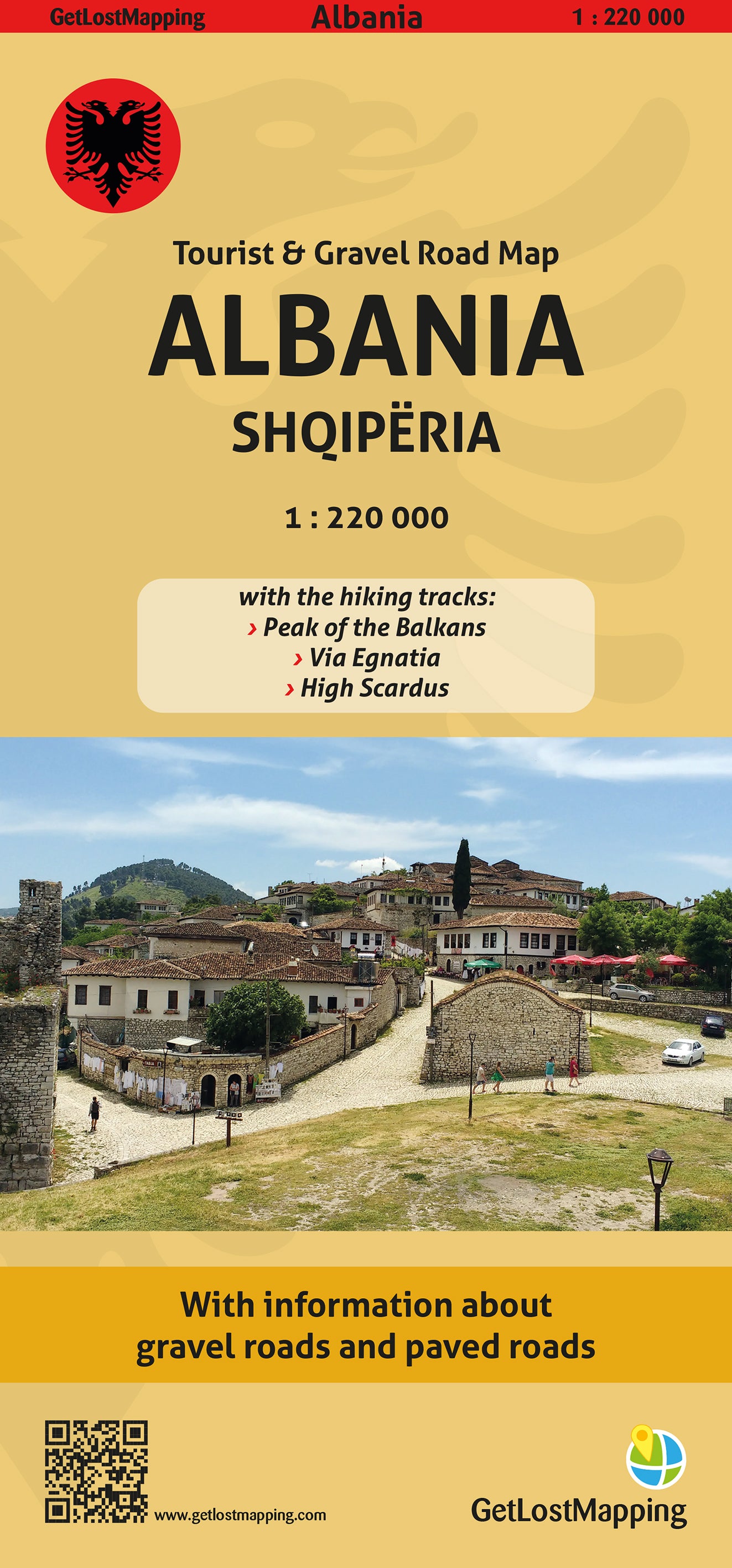 Albanien 1:220.000 - Straßenkarte