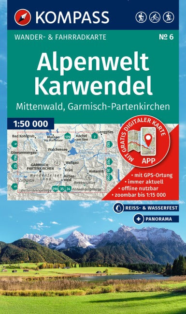 6 Alpenwelt Karwendel 1:50.000 - Kompass Wanderkarte