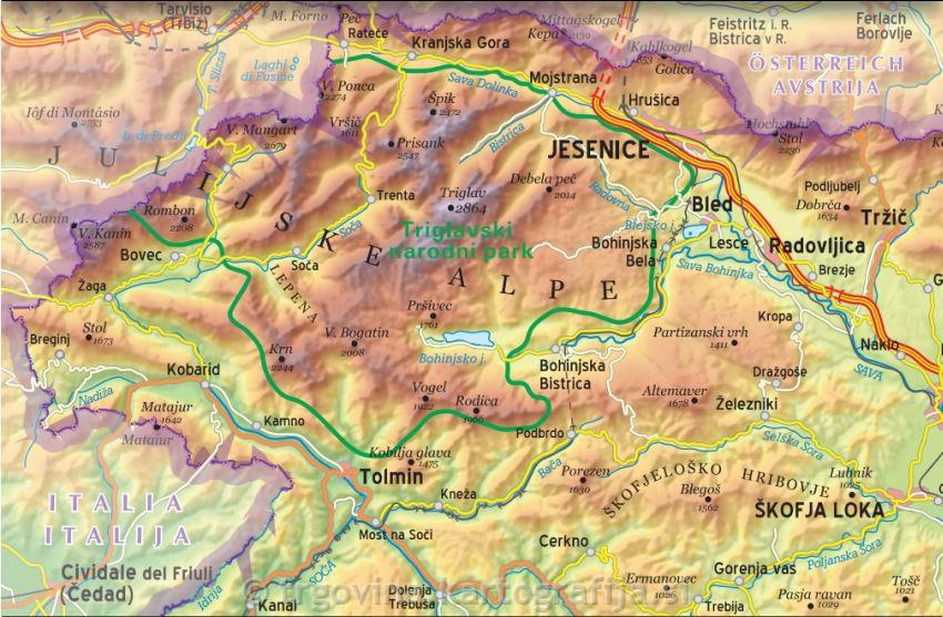 Julische Alpen - westlicher Teil 1:75.000