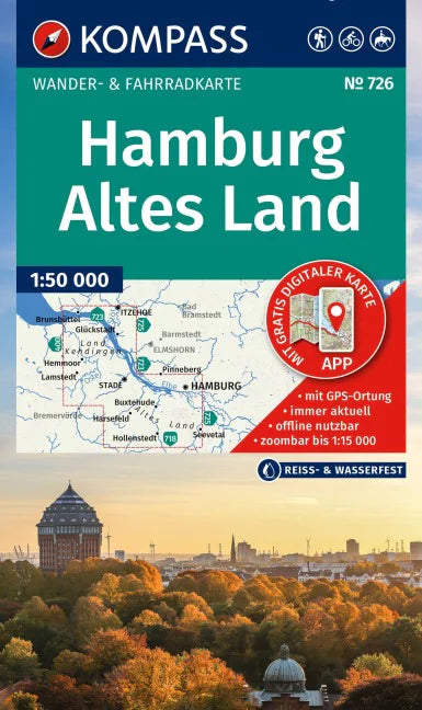 726 Hamburg-Altes Land 1:50.000 - Kompass Wanderkarte