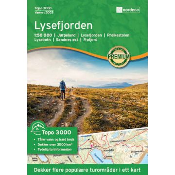 3003 Lysefjorden - Jørpeland Topographische Wanderkarte Topo 3000