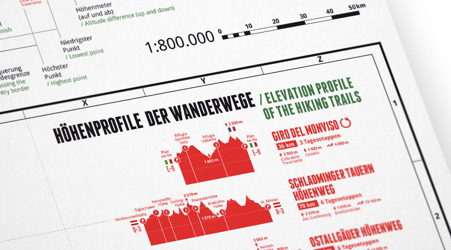 Alpenkarte mit 1001 Alpenbergen