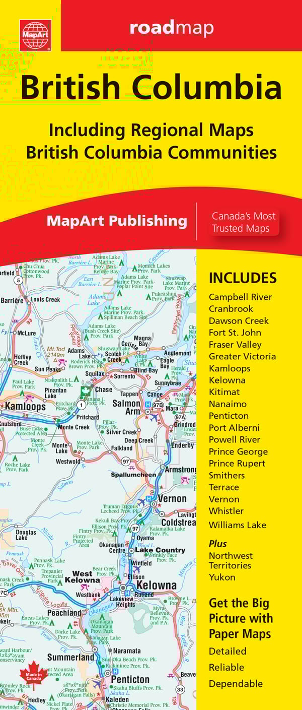 British Columbia 1:1.500.000 - Straßenkarte MapArt