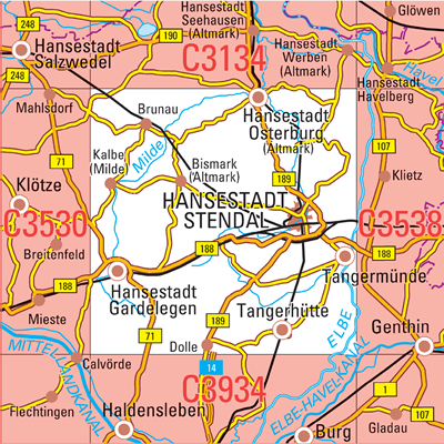Sachsen-Anhalt 1:100.000 Topographische Karten