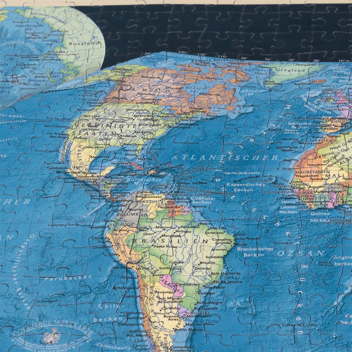 Politische Weltkarte als Puzzle
