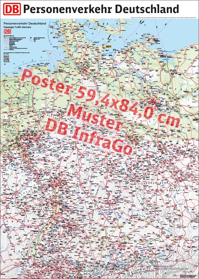 DB Reisendenkarte | Personenverkehr Deutschland | Poster DIN A1