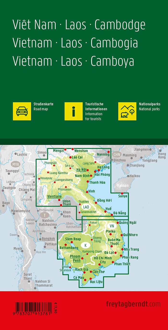 Vietnam, Laos und Kambodscha 1:900.000