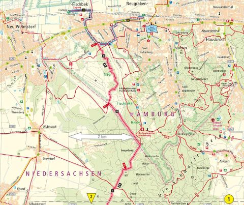 Heidschnuckenweg Hamburg-Fischbek - Celle 1:35.000