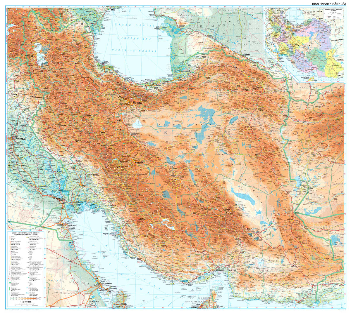 Ü563 Iran 1:2 Mio - Geographical Map (Wandkarte)