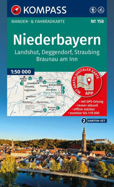 158 Niederbayern (2 Karten) 1:50.000 Kompass-Kartenset
