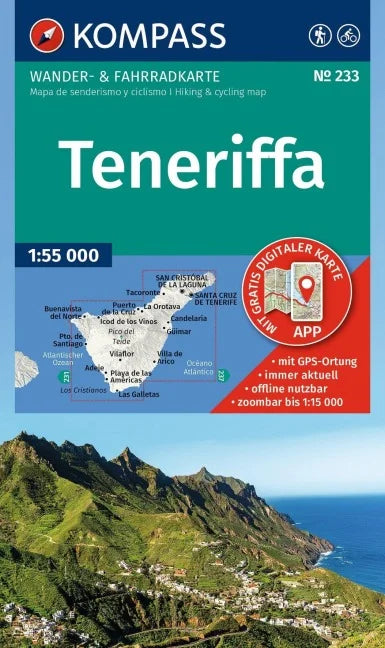 233 Teneriffa 1:50.000 - Kompass Wanderkarte