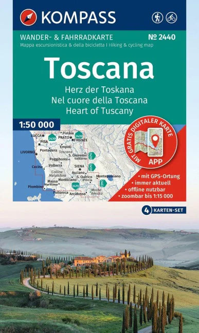 2440 Toscana - Herz der Toskana - Kompass Wanderkartenset